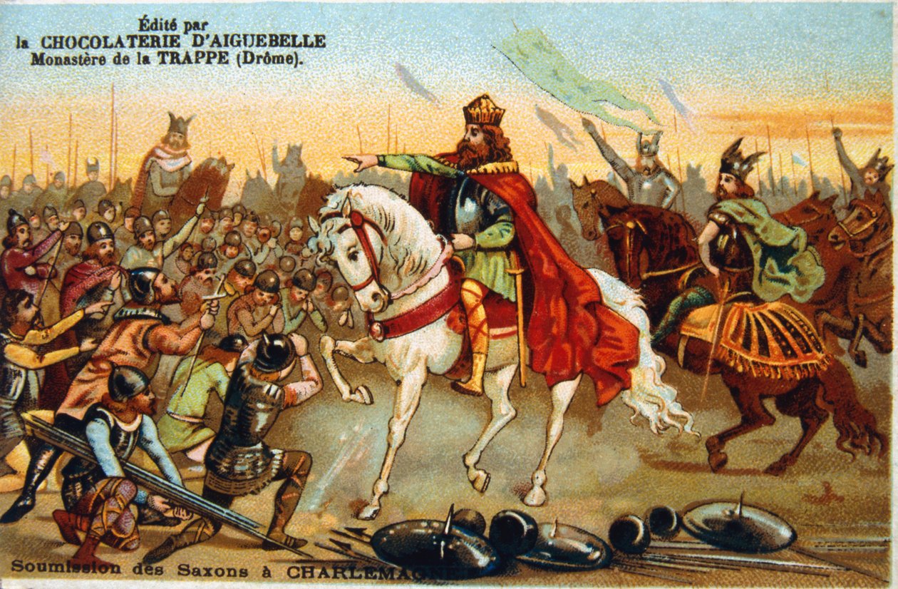 Charlemagne, roi des Francs, acceptant la soumission des Saxons, 777, 19e siècle - Unbekannt