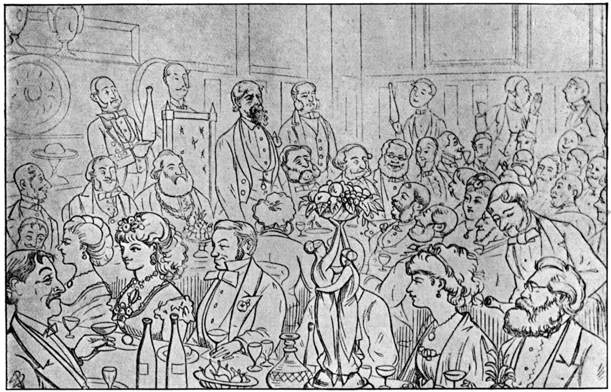 Charles Dickens présidant le dîner des vendeurs de journaux, 5 avril 1870, 1912 - Unbekannt