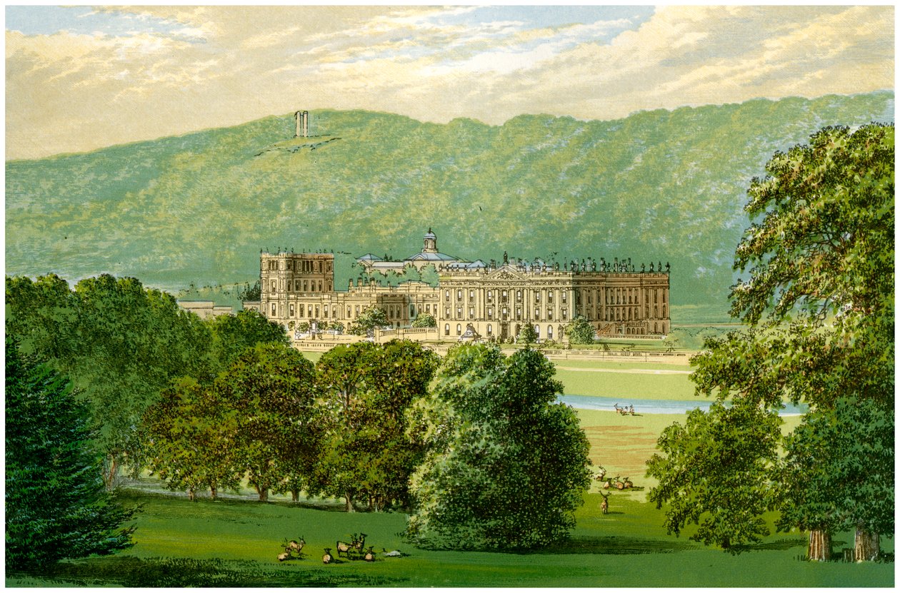 Château de Chatsworth, Derbyshire, résidence du duc de Devonshire, vers 1880 - Unbekannt