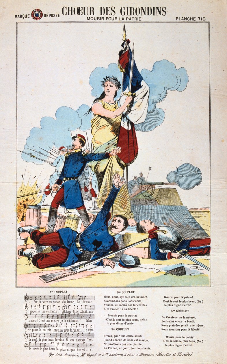 Chœur des Girondins, feuille de chanson, guerre franco-prussienne, 1870-1871 - Unbekannt