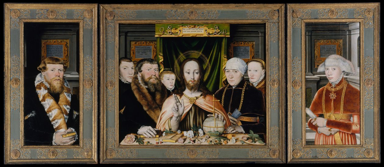 Christ bénissant, entouré d