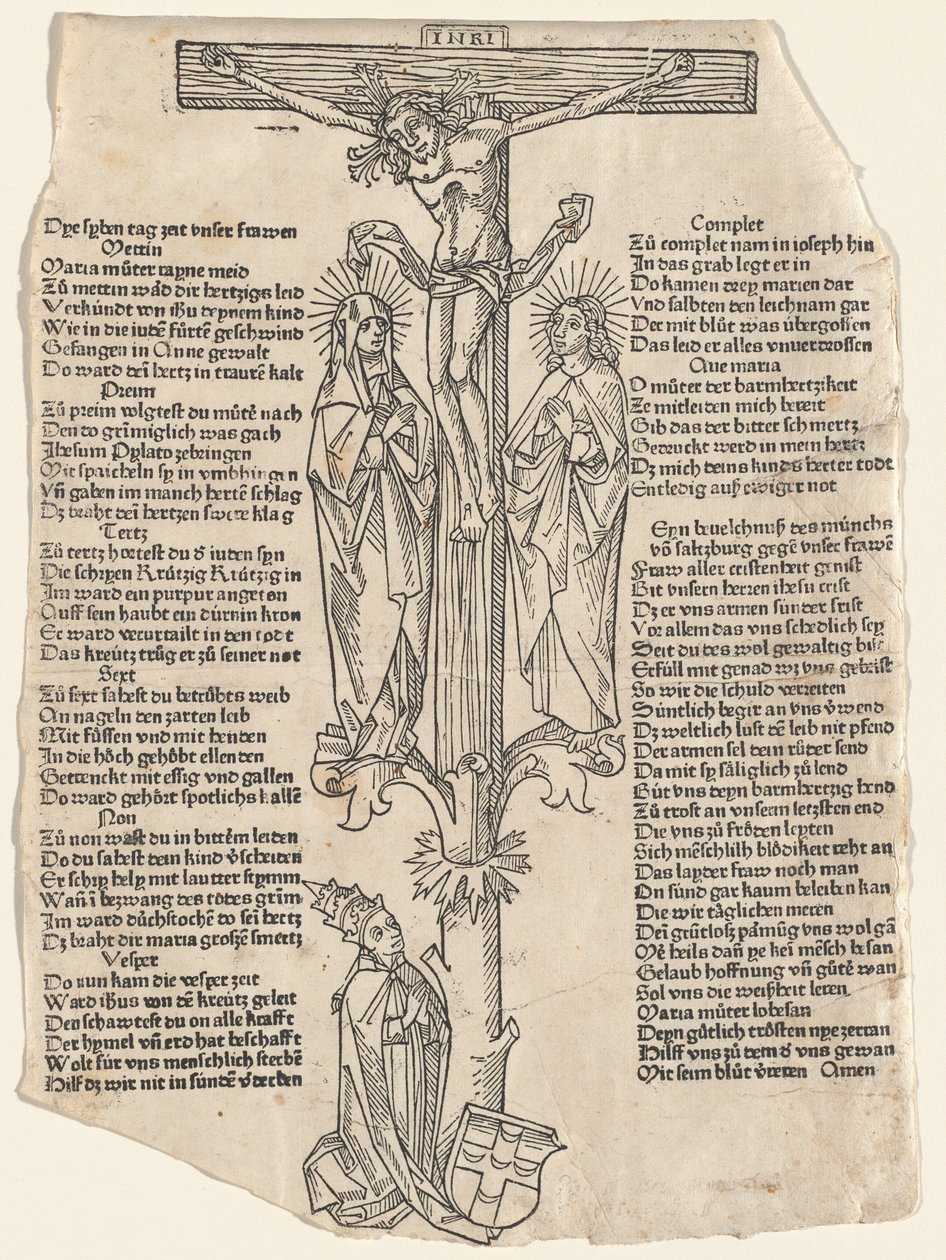 Christ en croix avec le pape Pie II, vers 1475 - Unbekannt