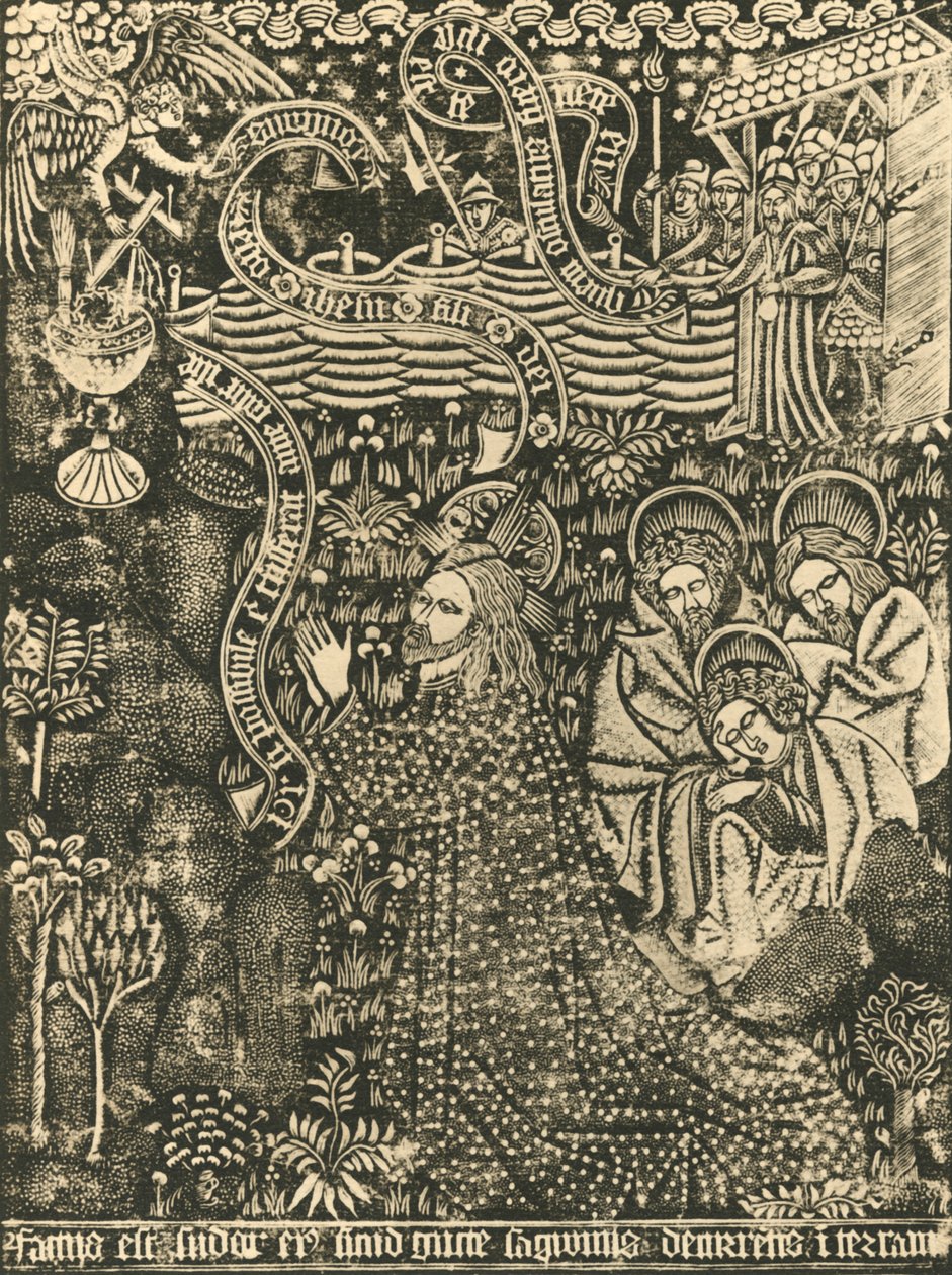 Christ sur le mont des Oliviers, impression en pointillés, 1915 - Unbekannt