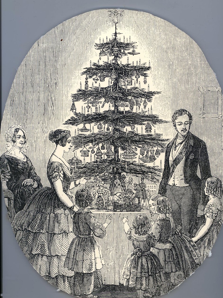 Noël avec la reine Victoria, le prince Albert, leurs enfants et la mère de la reine Victoria, en 1848 - Unbekannt