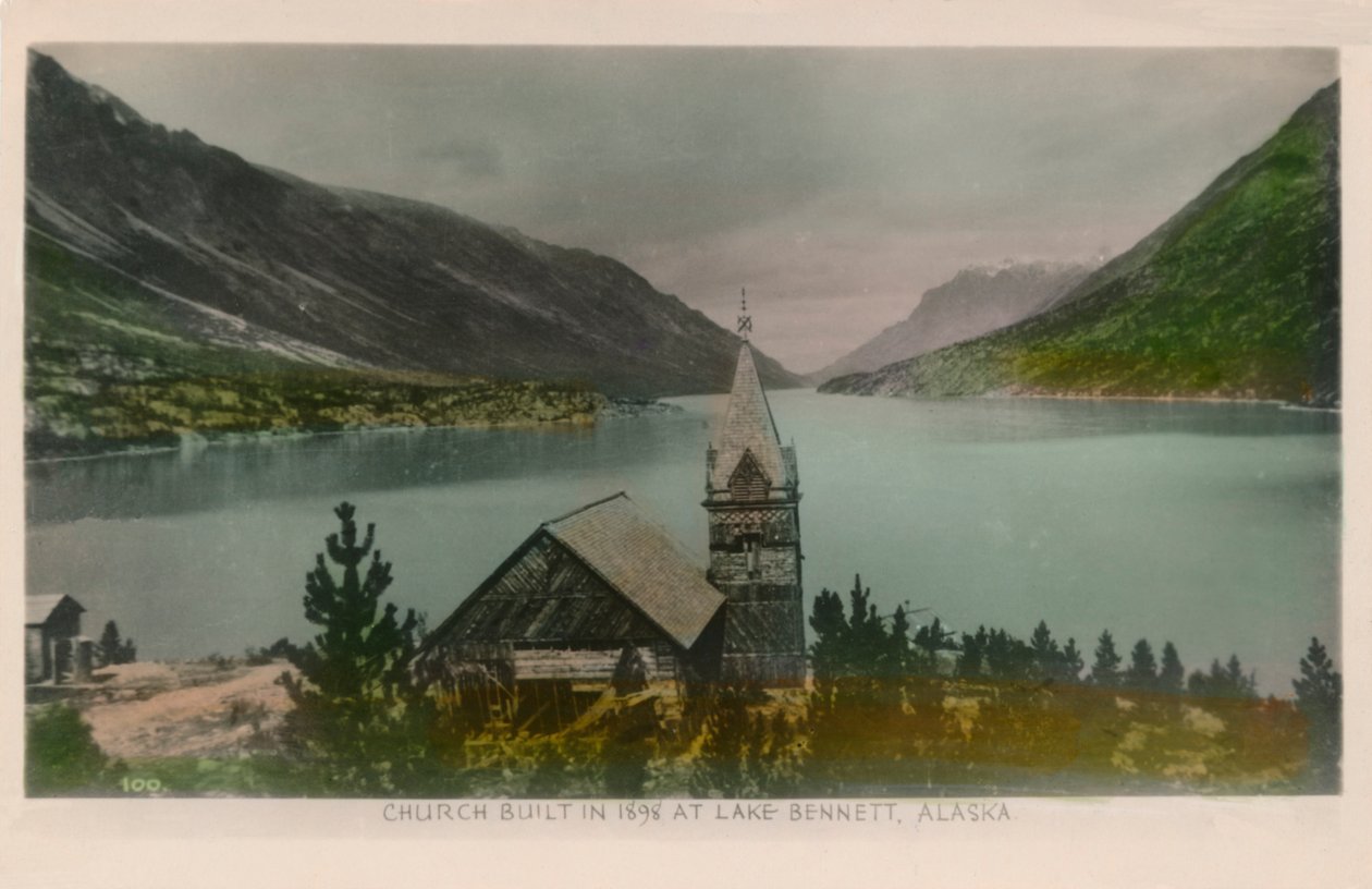 Église construite en 1898 au lac Bennett, Alaska, vers 1910 - Unbekannt