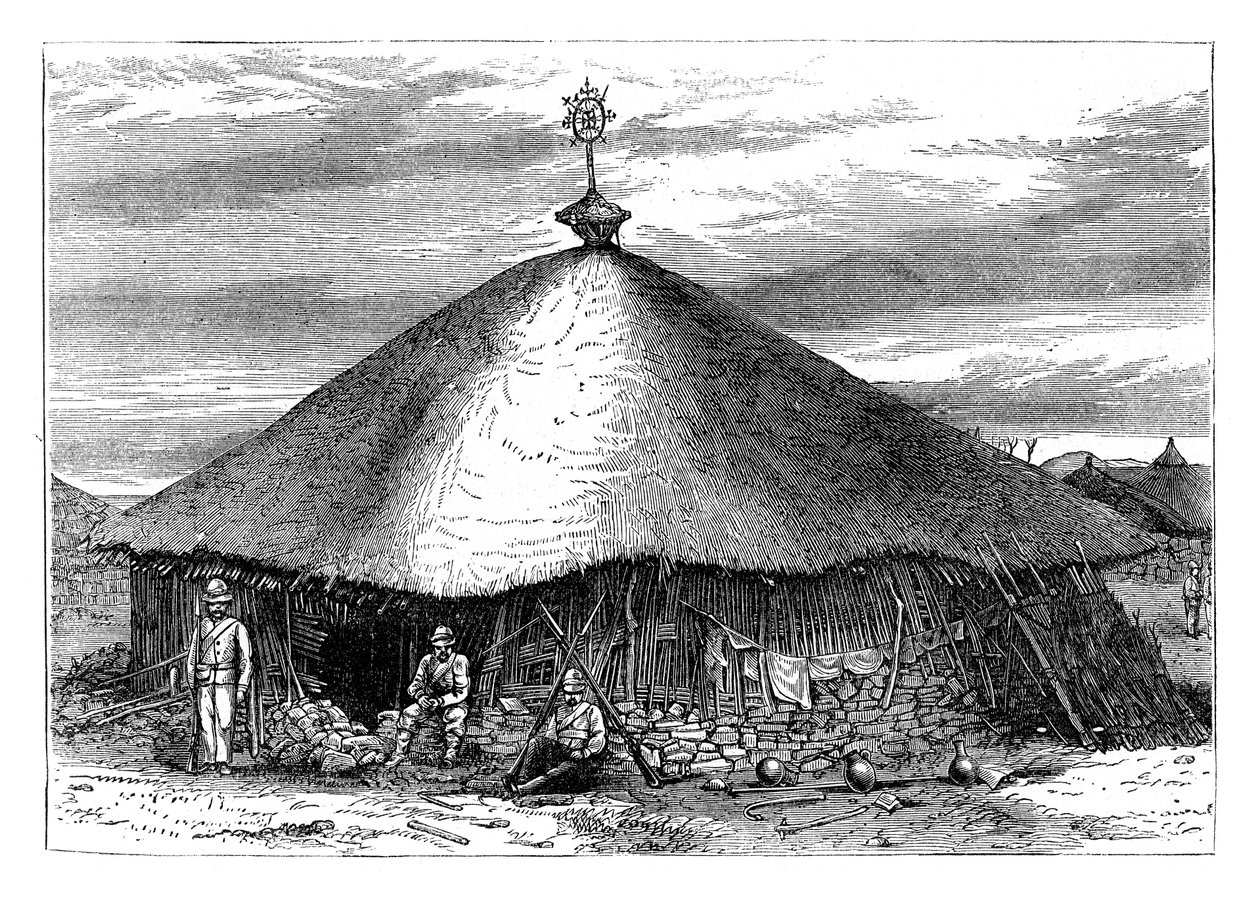 Église à Magdala, avec la tombe de Théodore, Éthiopie, vers 1868 fin 19e siècle - Unbekannt