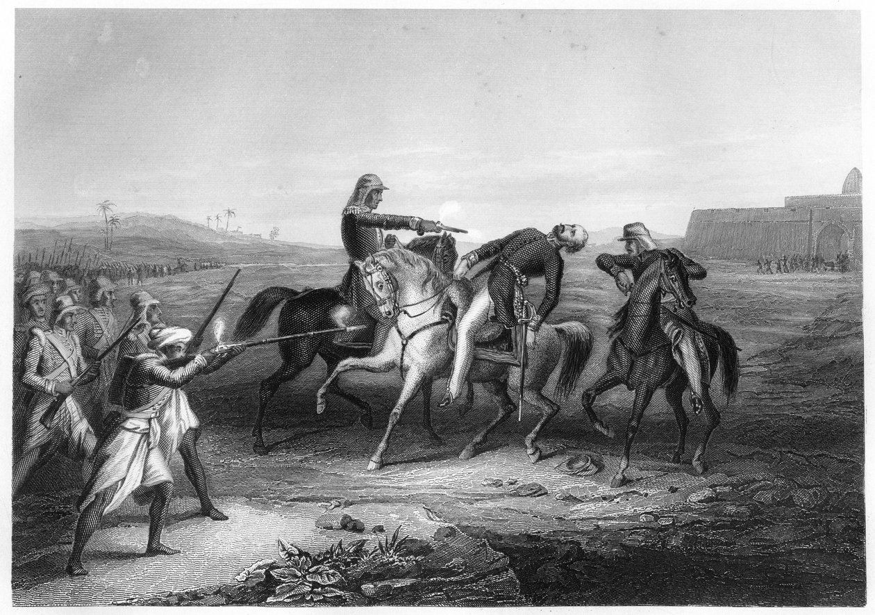 Colonel Platt tué par les mutins à Mhow, vers 1860 - Unbekannt