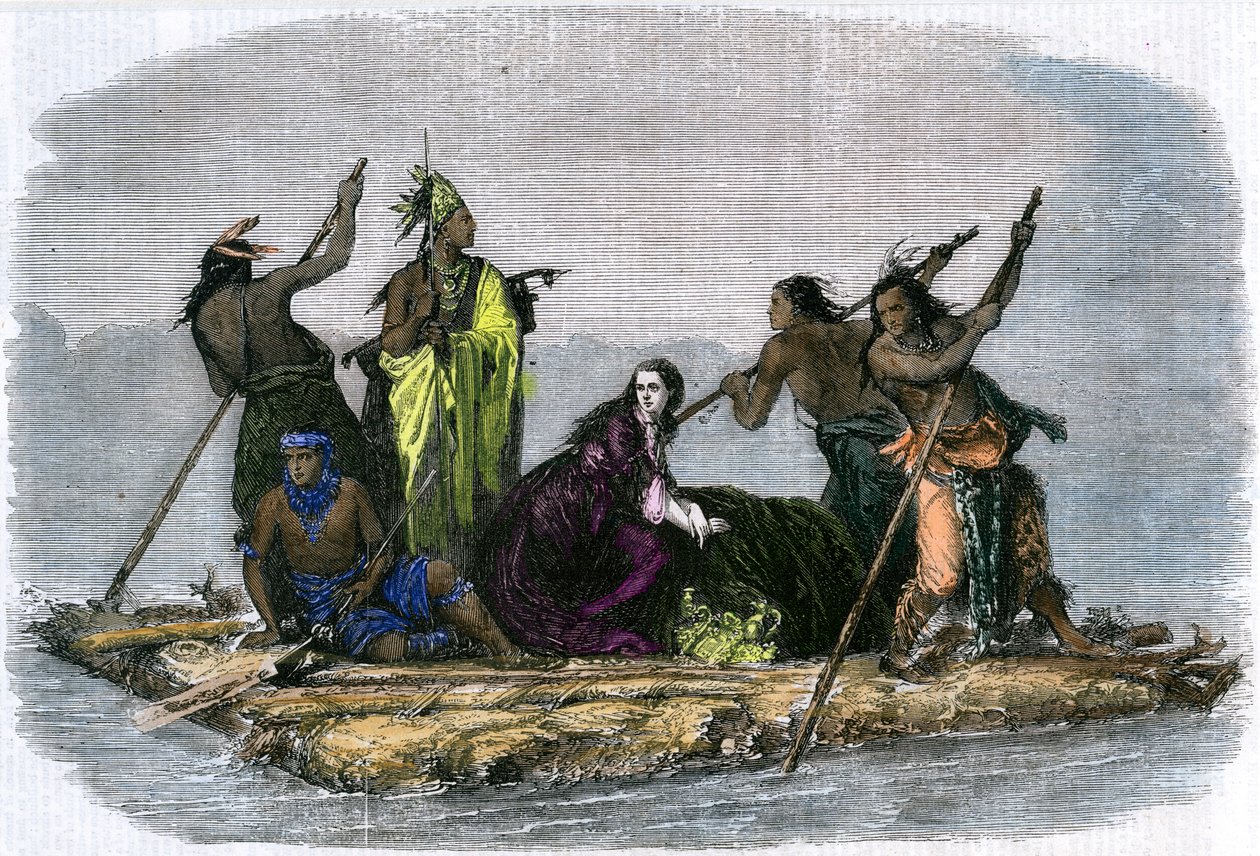 Comanches emportant une fille captive, vers 1860 - Unbekannt