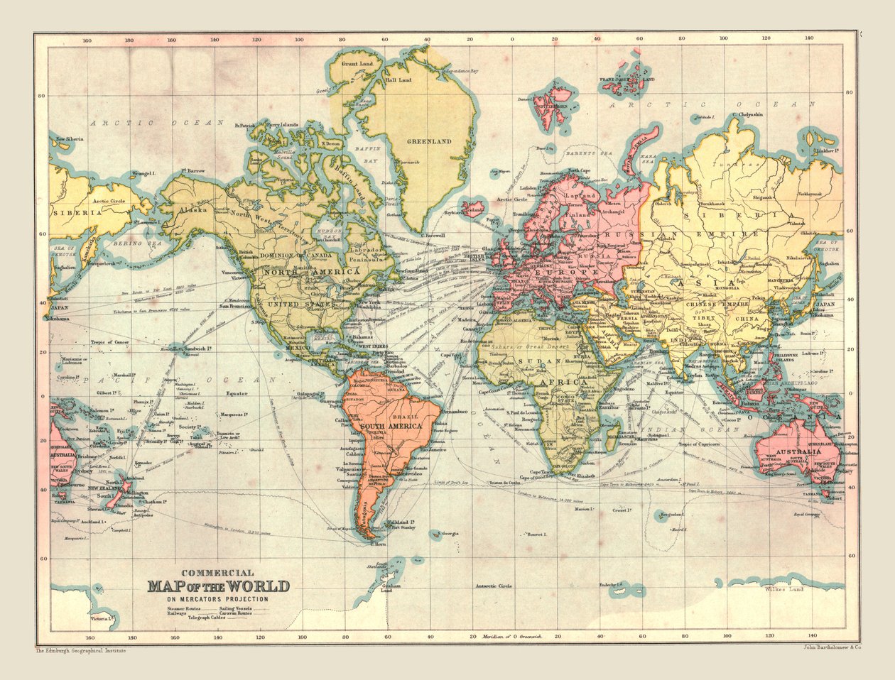 Carte commerciale du monde, 1902 - Unbekannt