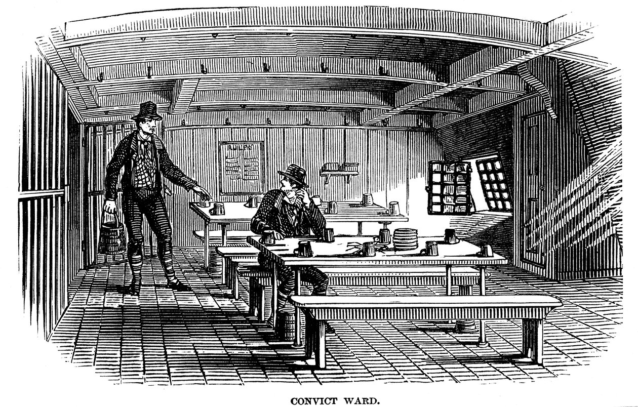 Salle des condamnés à bord du ponton-prison Warrior à Woolwich, Londres, 1848 - Unbekannt