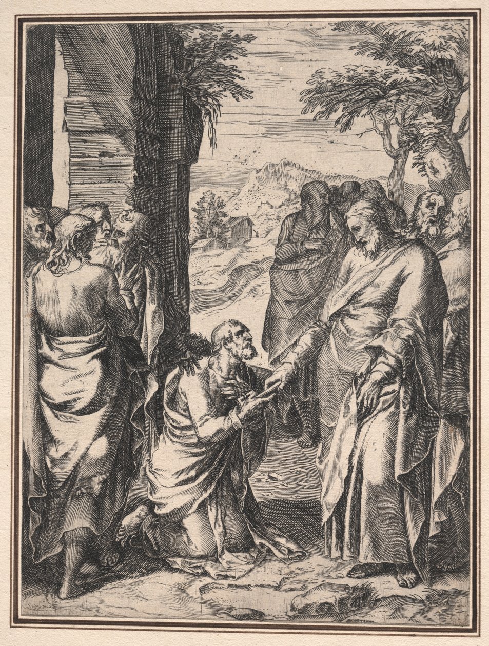 Copie de Cornelis Cort : Christ donnant la clé de l