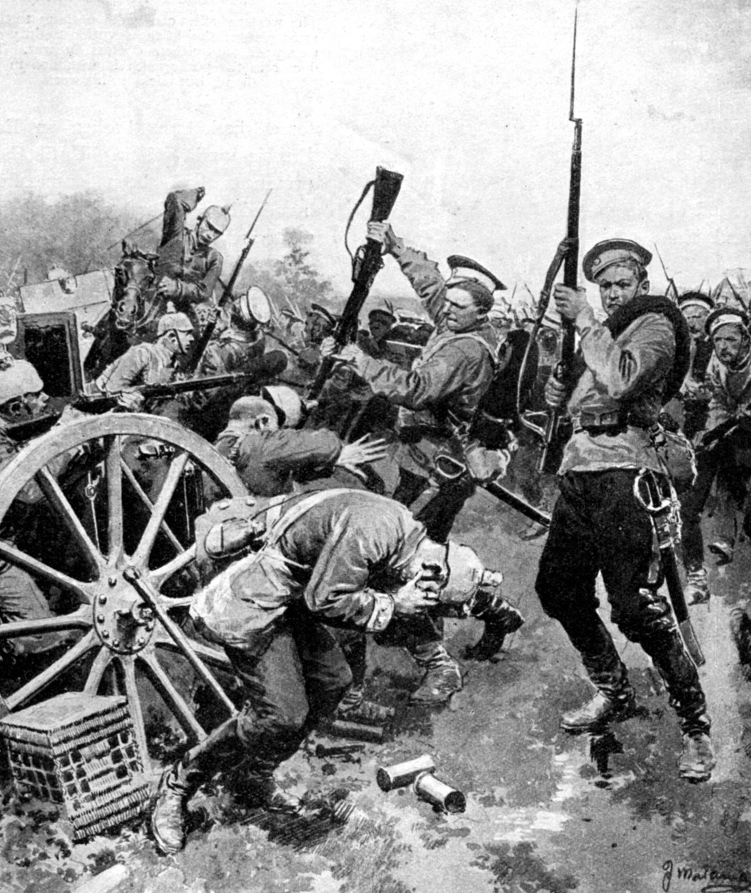 Attaque cosaque sur les troupes allemandes, Prusse orientale, Première Guerre mondiale - Unbekannt