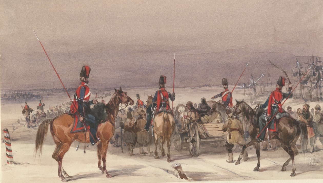 Cosaques convoyant des déportés, 1831 - Unbekannt