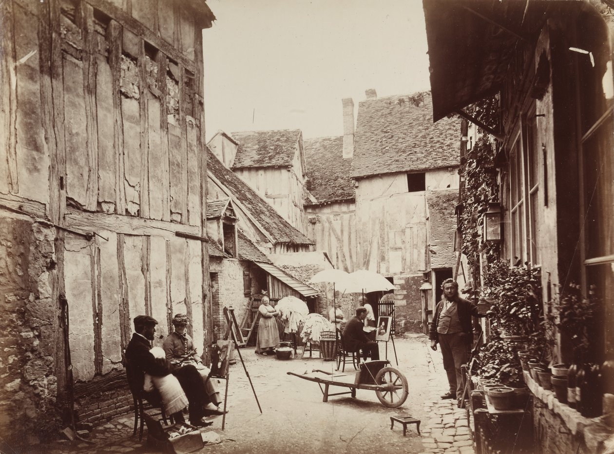 Cour avec des peintres, fin des années 1860 - Unbekannt