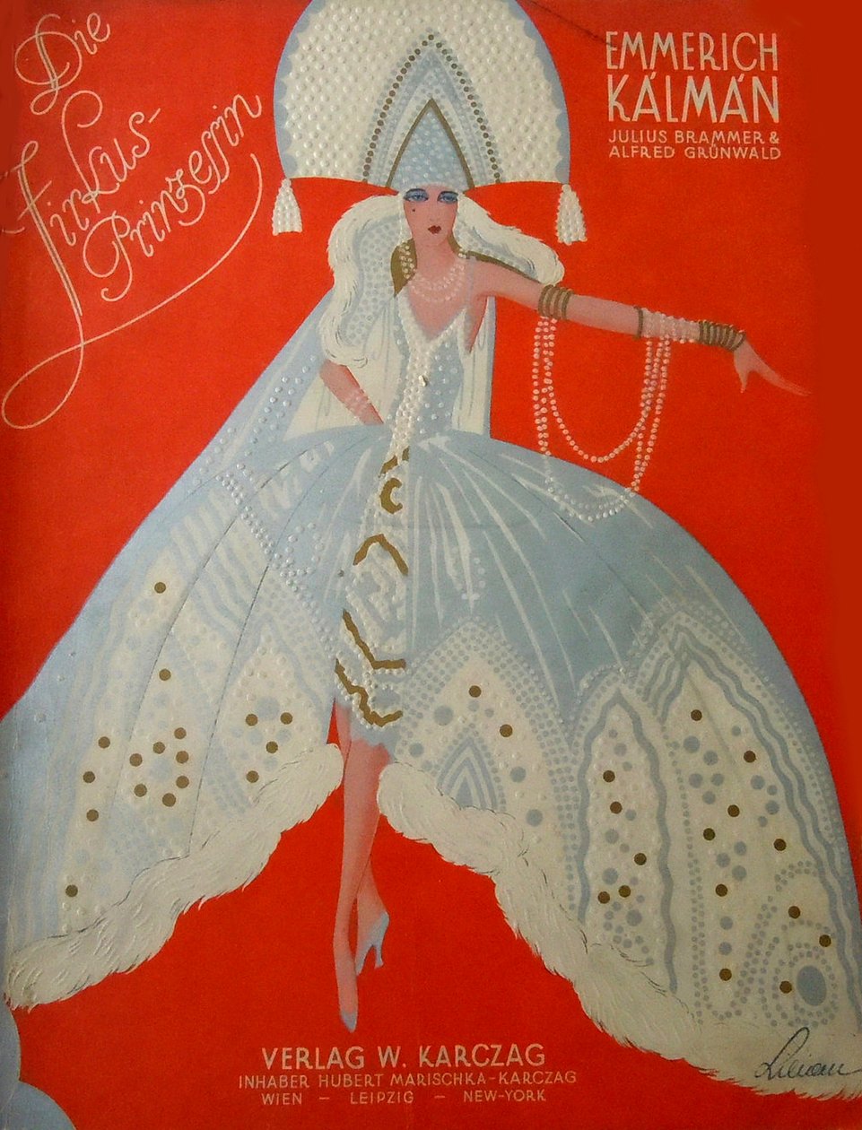 Couverture de la partition originale de La Princesse du Cirque par Emmerich Kalman, 1926 - Unbekannt