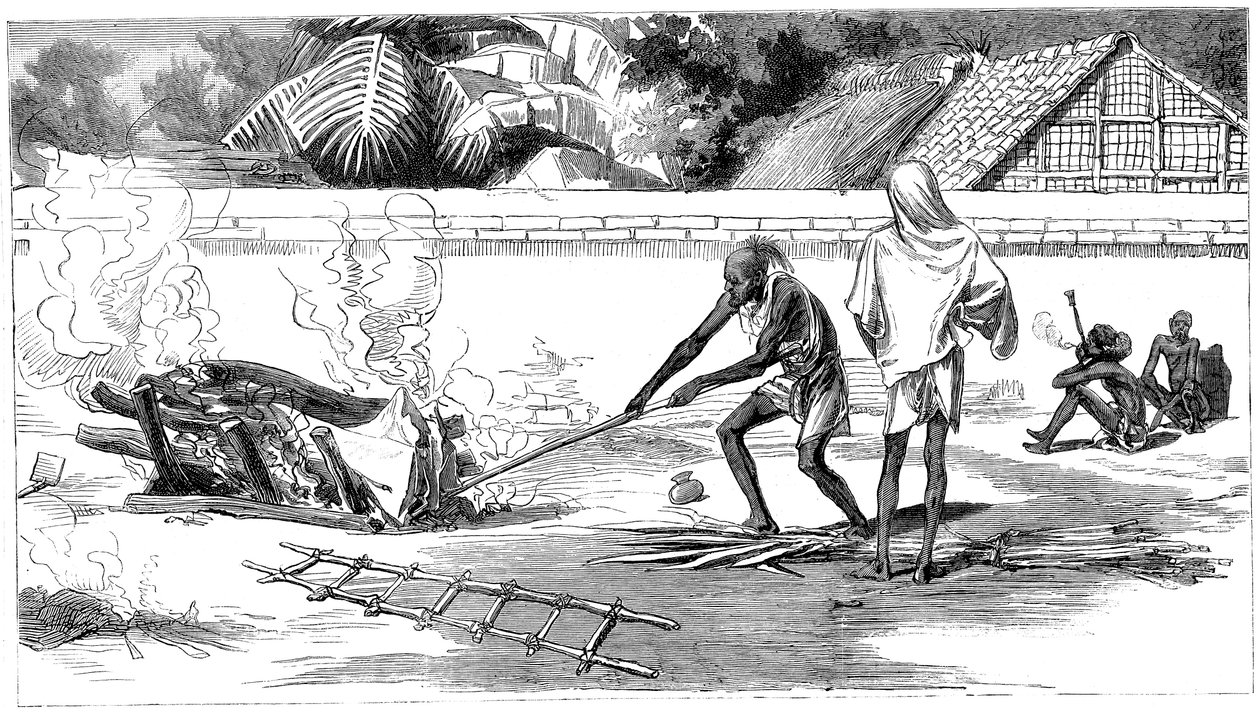 Crémation à Calcutta, Inde, 1882 - Unbekannt