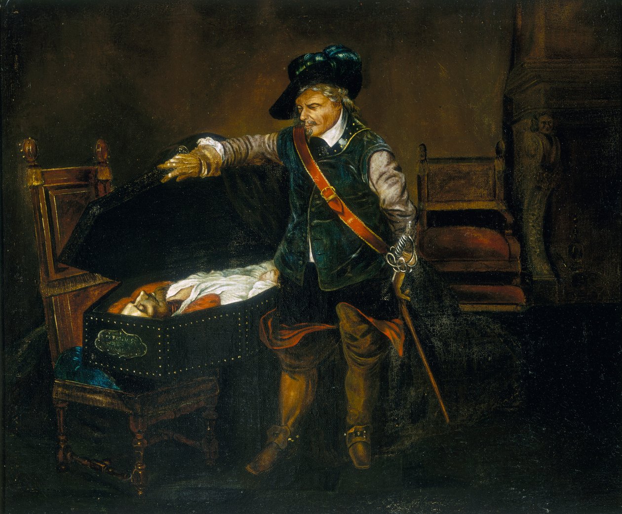 Cromwell regardant le corps de Charles Ier, après 1850 - Unbekannt