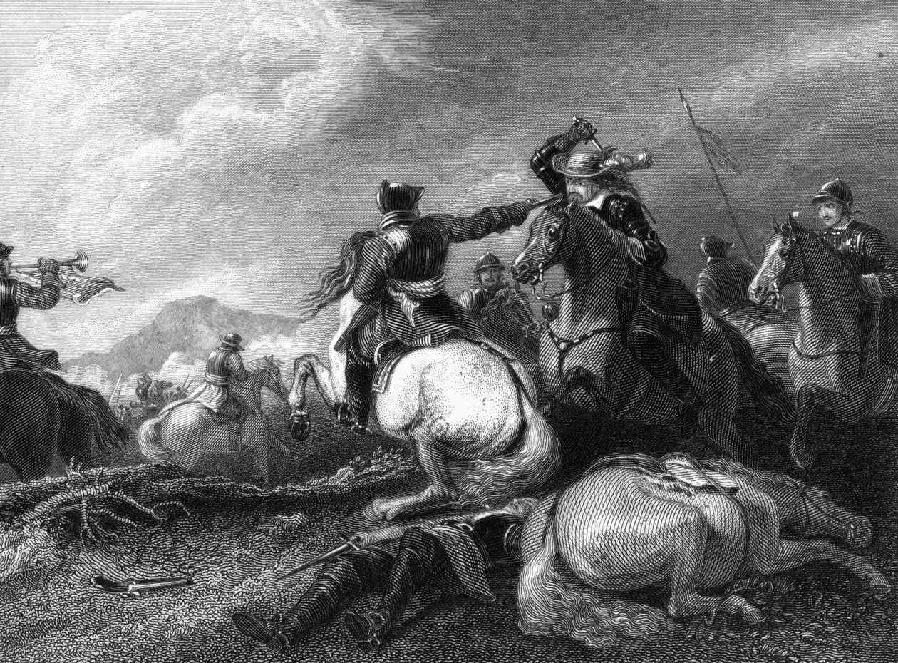 Cromwell à la bataille de Marston Moor, 2 juillet 1644, XIXe siècle - Unbekannt