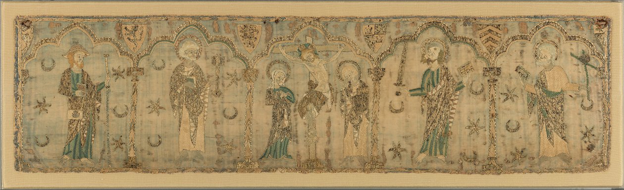 Crucifixion encadrée par des saints, britannique - Unbekannt