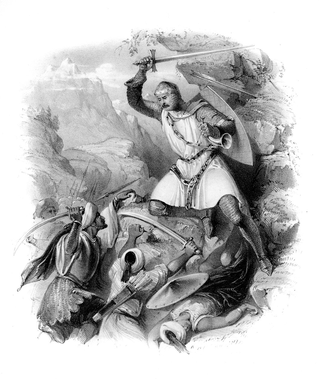 Croisé en bataille, 19ème siècle - Unbekannt