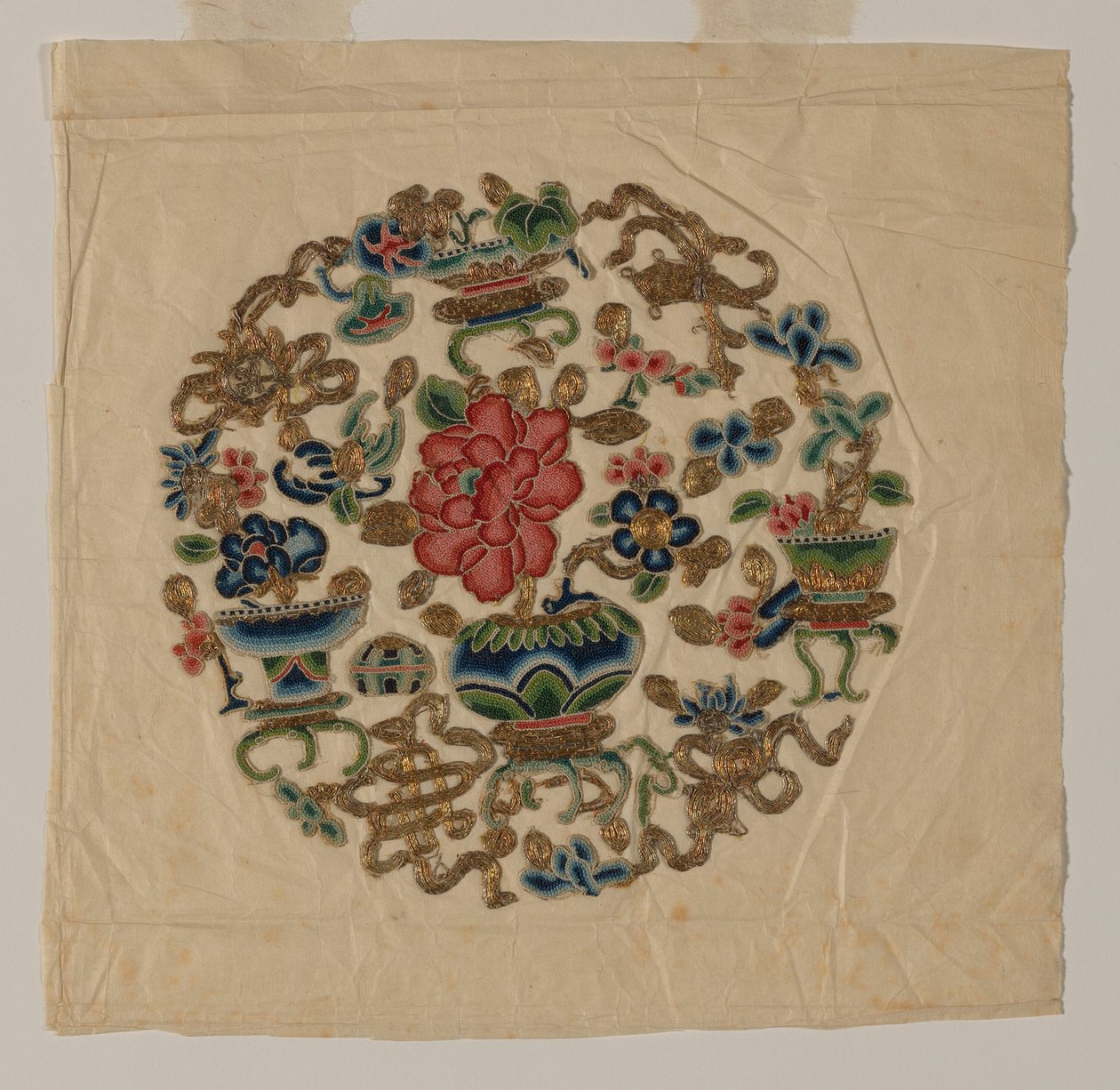 Motif découpé en broderie, Chine, dynastie Qing 1644-1911 - Unbekannt