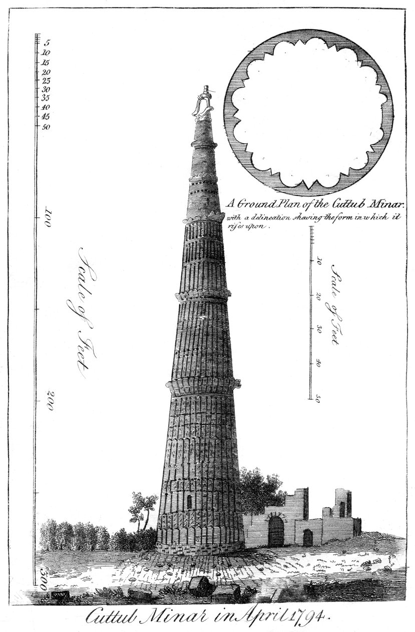 Cuttub Minar en avril 1794, 1799 - Unbekannt