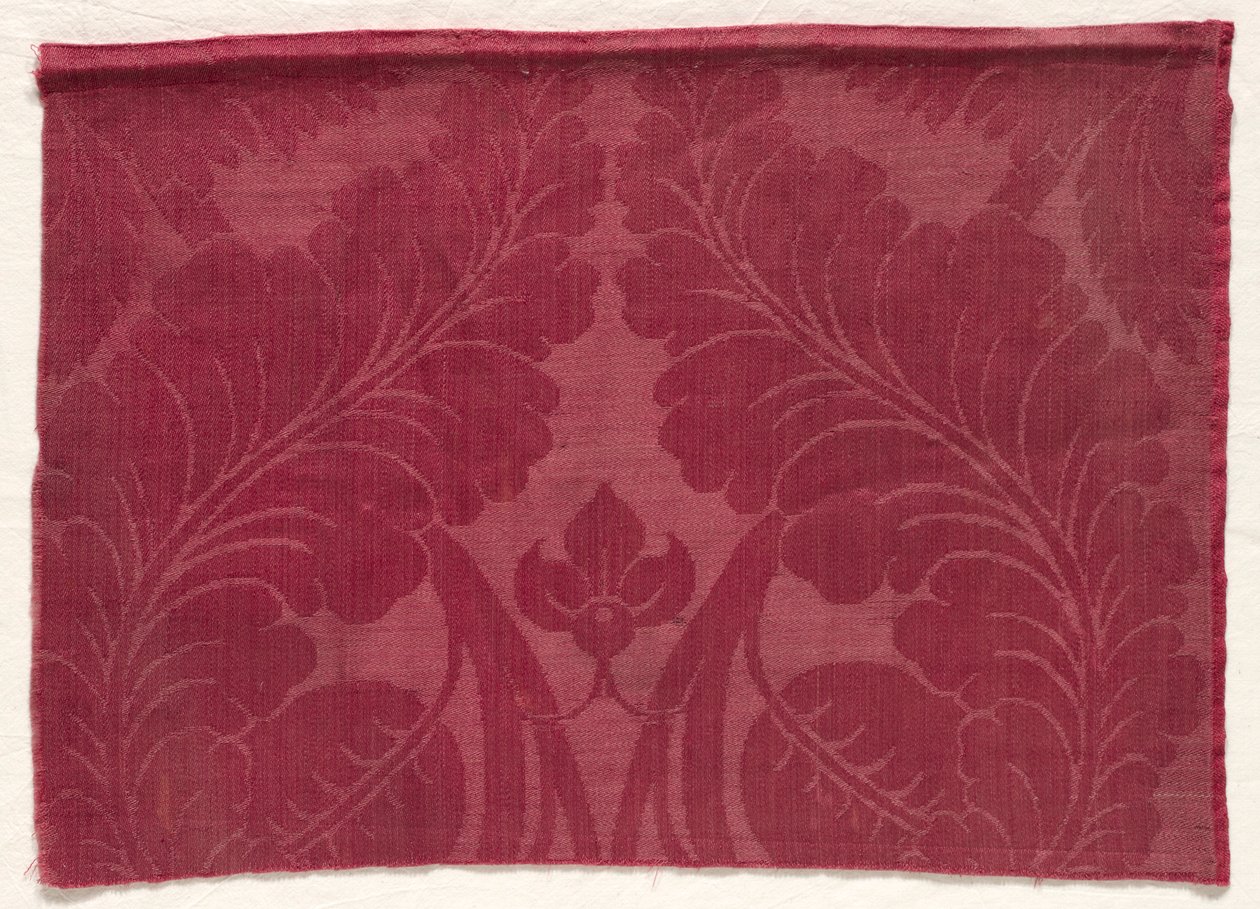 Damas avec motif de feuilles et de fleurs, 1700s - 1800s - Unbekannt
