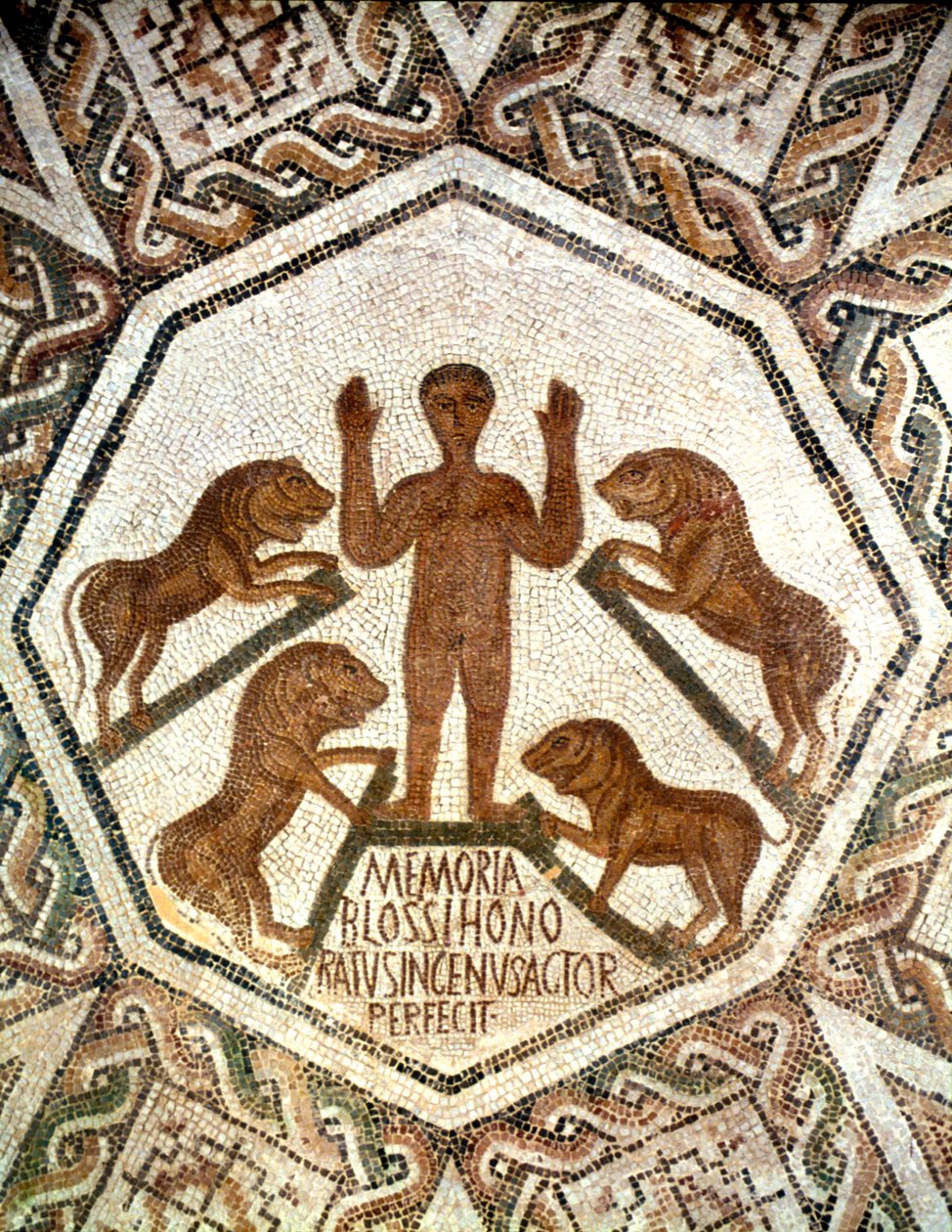 Daniel dans la fosse aux lions, mosaïque romaine, 5ème siècle - Unbekannt