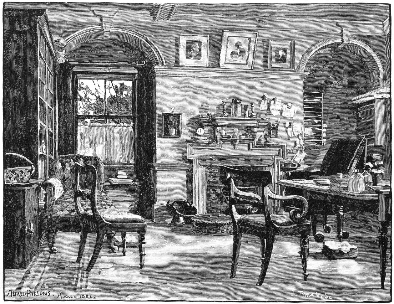 Le bureau de Darwin à Down House, sa maison près de Beckenham, Kent, 1883 - Unbekannt