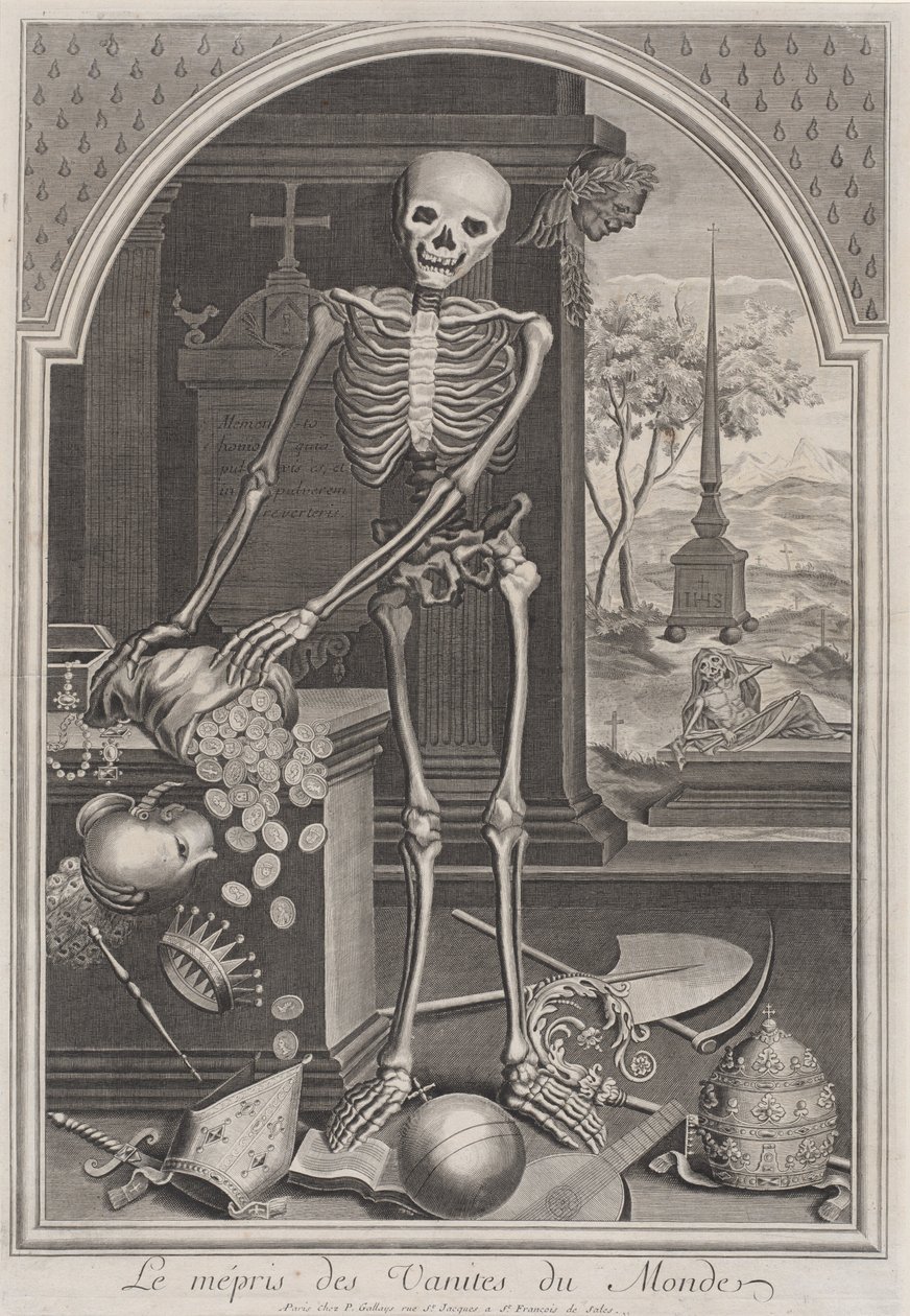 La Mort avec les vanités mondaines, 1700-1720 - Unbekannt