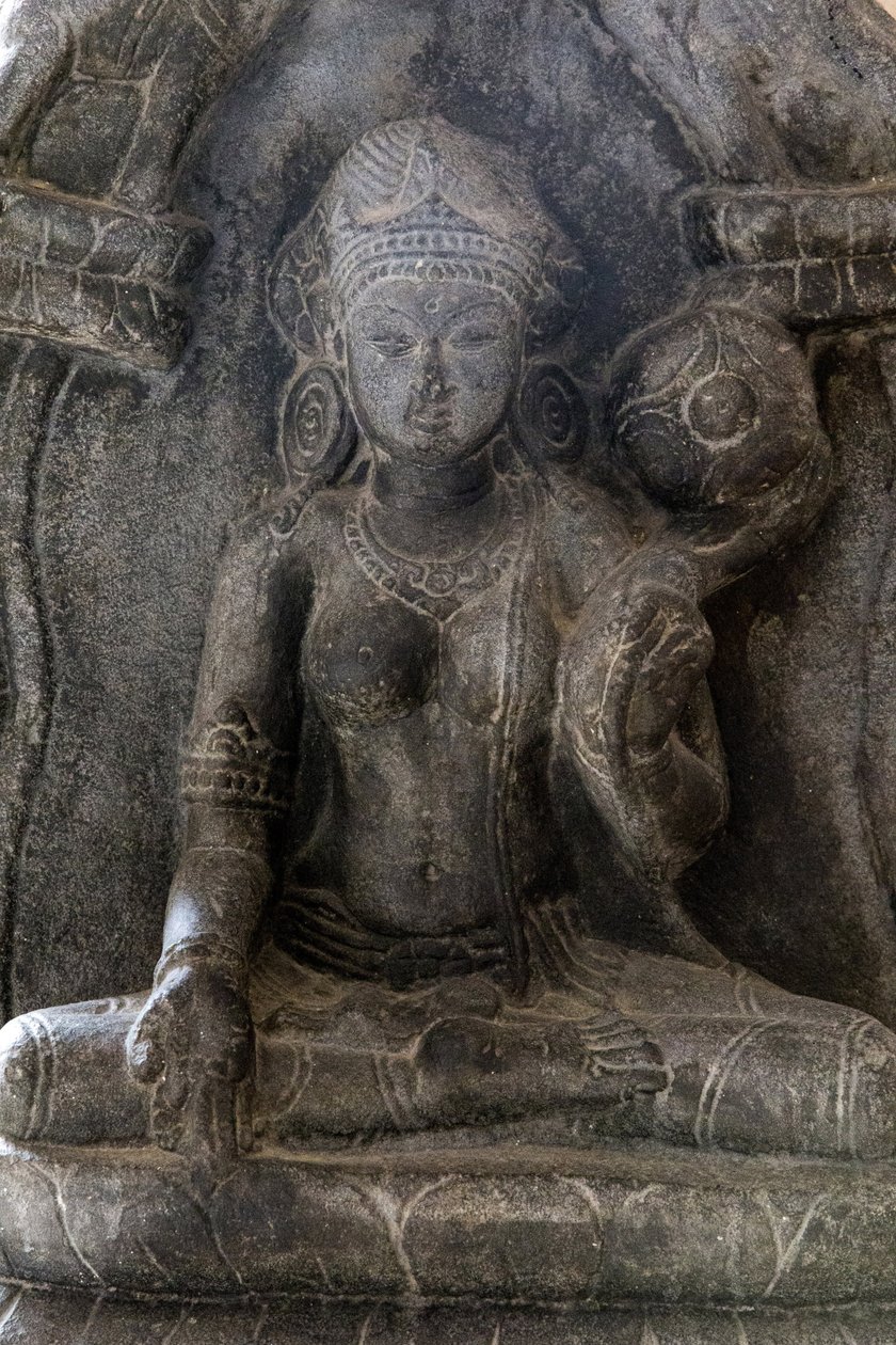 Musée national de Delhi. Gaja-Lakshmi (éléphants arrosant la déesse Lakshmi). Pala, 9e siècle après J.-C. Bihar. Pierre. (détail) Inde. - Unbekannt