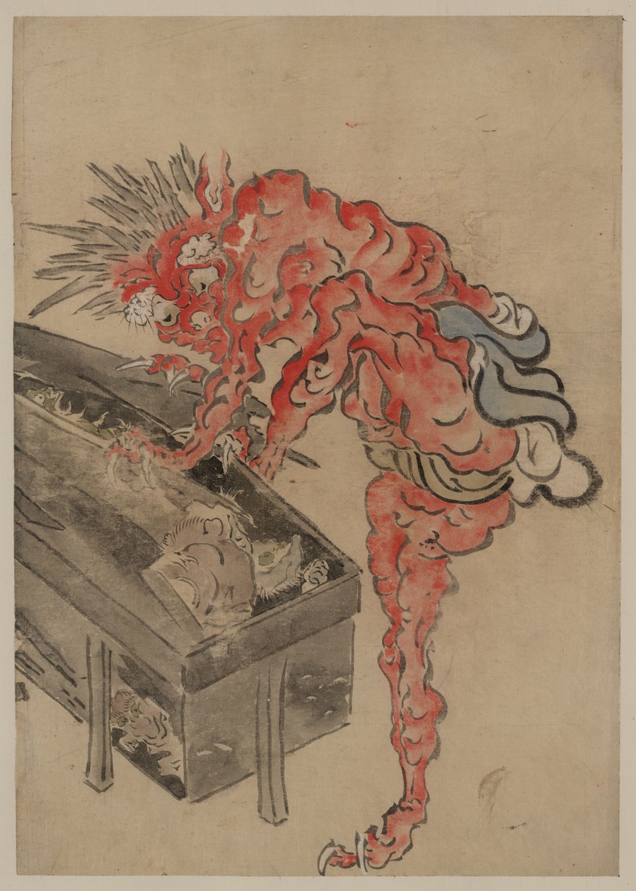 Démon, possiblement Ibaraki, ouvrant une boîte - Unbekannt