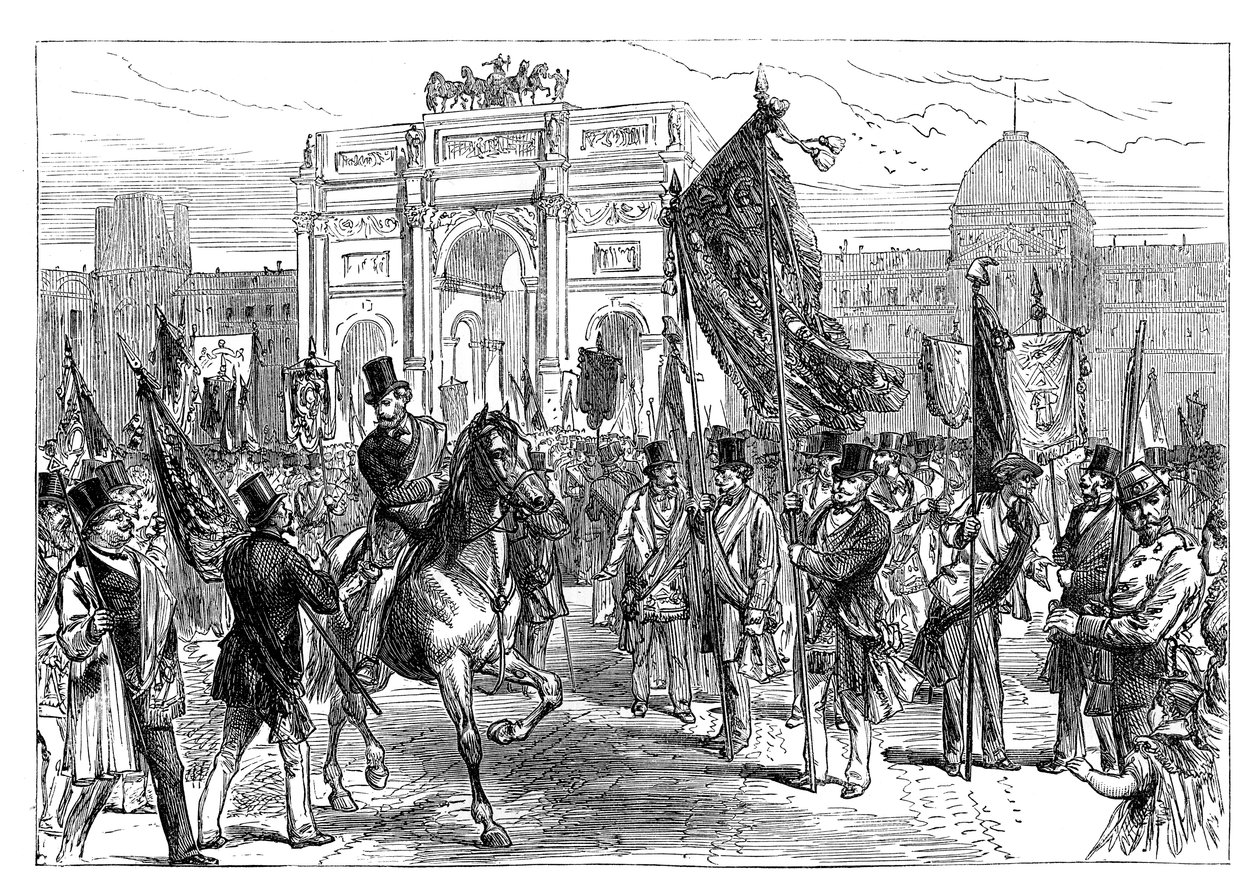 Manifestation des francs-maçons de Paris, France, 1870 fin XIXe siècle - Unbekannt