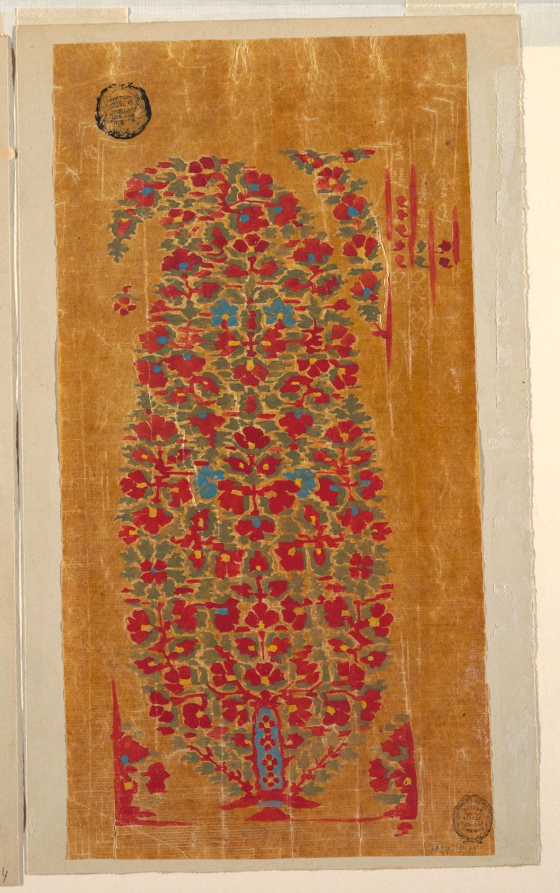 Projet pour un châle tissé avec des motifs indianisants - Unbekannt