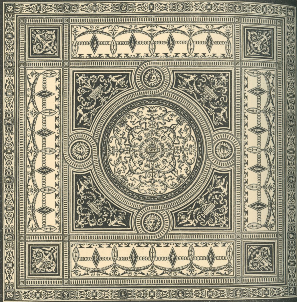 Conception pour un plafond, vers 1860s, 1881 - Unbekannt
