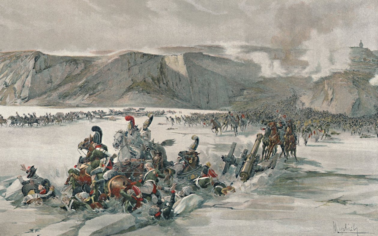 Destruction des Russes en retraite au lac Satschan, 1805, 1896 - Unbekannt