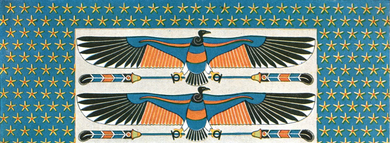 (détail) peinture de plafond dans la tombe de Bekenranef à Saqqarah, Égypte, 1928 - Unbekannt