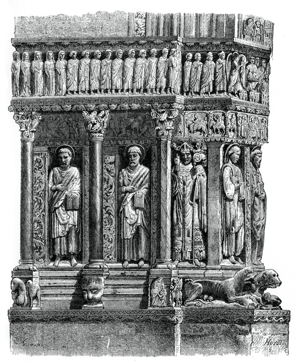 Détail du portail de Saint-Trophime, Arles, 12e siècle, 1870 - Unbekannt