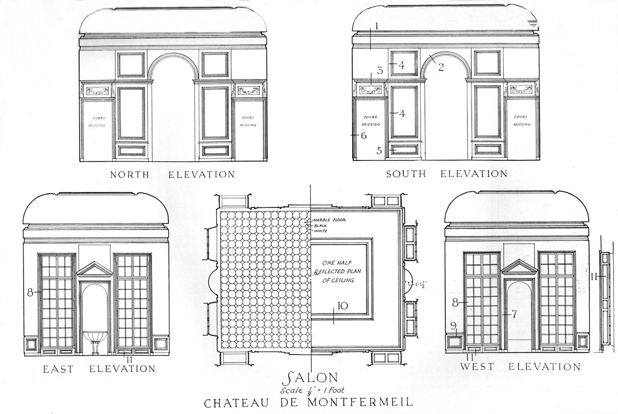 Détails des salons, Château de Montfermeil, Paris, 1924 - Unbekannt