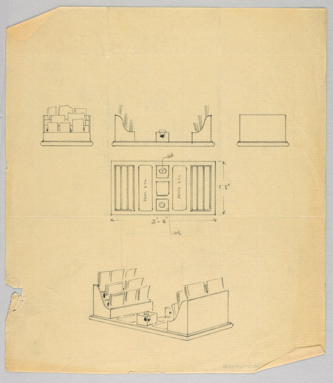 Dessin, Design pour un ensemble de bureau - Unbekannt