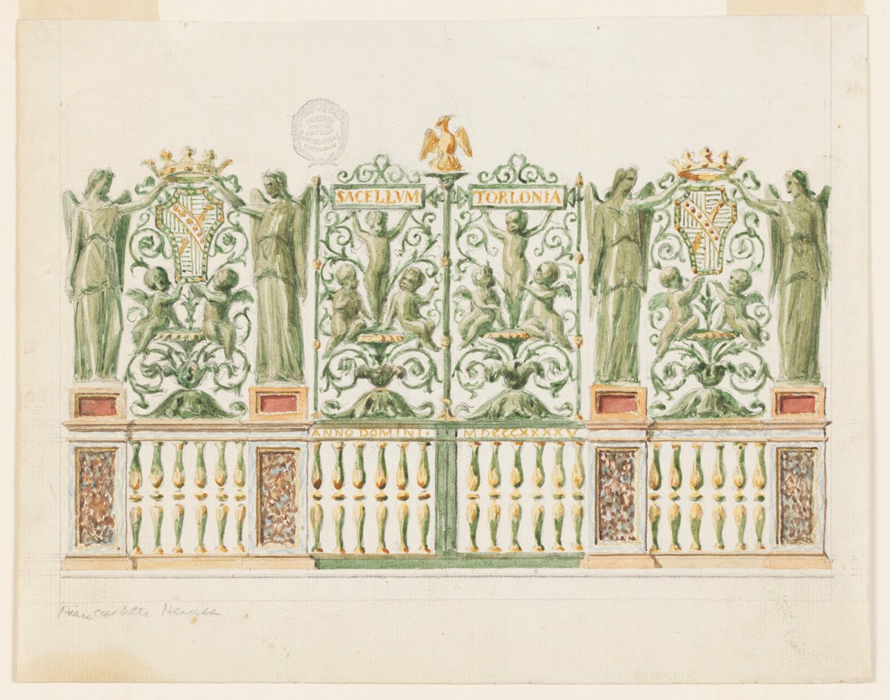 Dessin, Projet pour une porte de chapelle, 1845 - Unbekannt