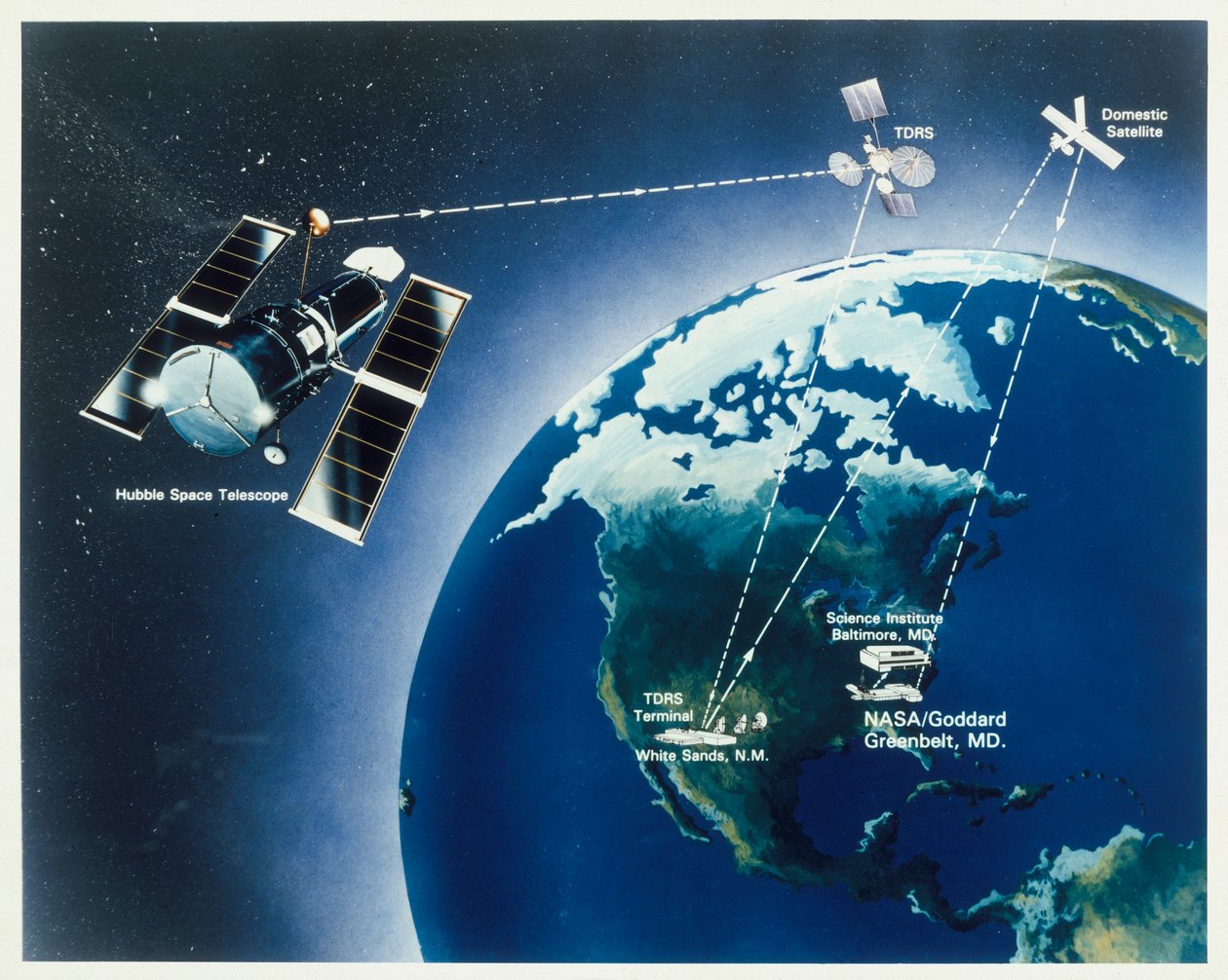 Dessin du télescope Hubble, années 1980 - Unbekannt
