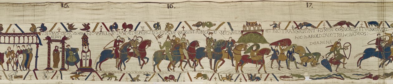 Le duc Guillaume mène son armée en Bretagne où Harold sauve courageusement des soldats des sables mouvants, Tapisserie de Bayeux - Unbekannt