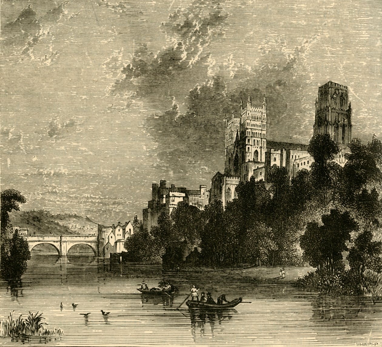 Cathédrale de Durham depuis le sud-ouest, 1898 - Unbekannt