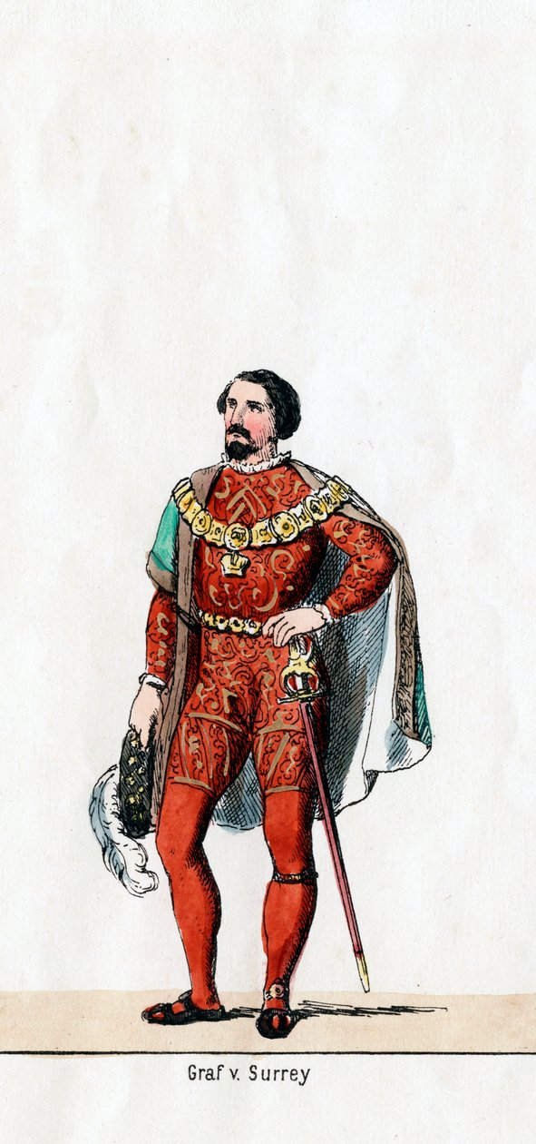 Comte de Surrey, costume pour la pièce de Shakespeare, Henry VIII, 19ème siècle - Unbekannt