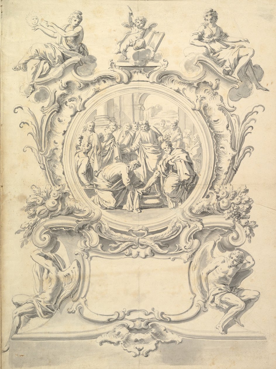 Médaillon élaboré de Christ lavant les pieds des apôtres - Unbekannt