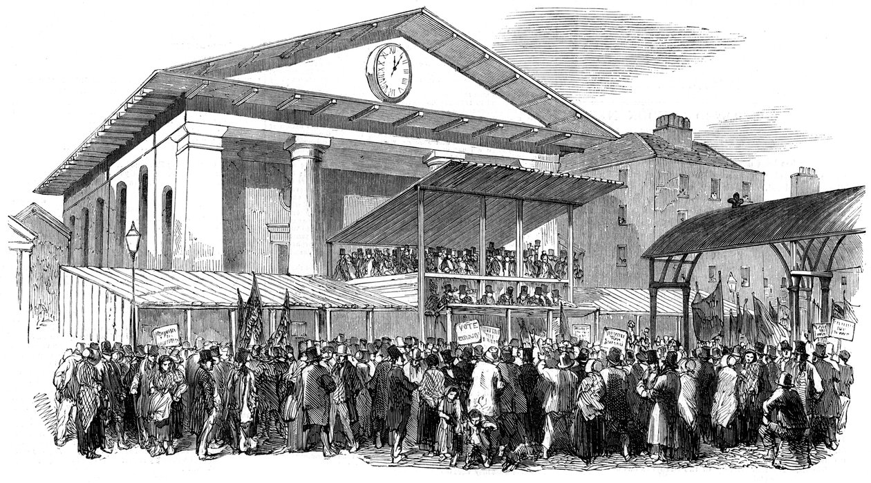 Réunions électorales à Covent Garden lors de l
