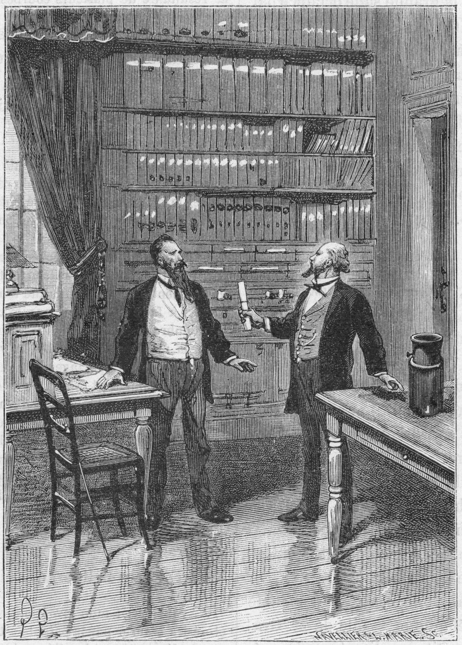 Elisha Gray, inventeur américain, présentant le caveat pour son téléphone, 1876, vers 1890 - Unbekannt