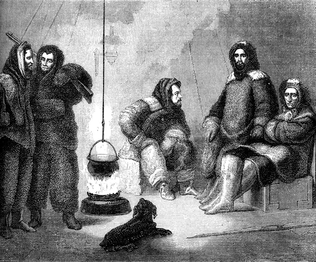 Elisha Kent Kane et ses compagnons au Groenland, vers 1855 - Unbekannt
