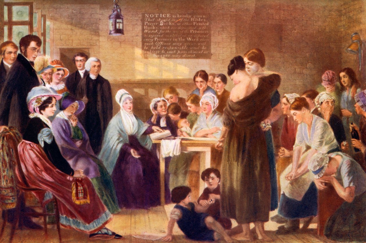 Elizabeth Fry 1780-1845 visitant la prison de Newgate, 1926 - Unbekannt